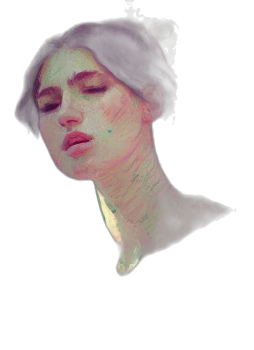 face, creature, mask, hair, watercolor, photorealistic, oil painting, concept art transparent PNG cut-out