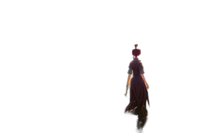 staff, hair, dress, crown, concept art, 3d render, pixel art, fantasy art transparent PNG cut-out