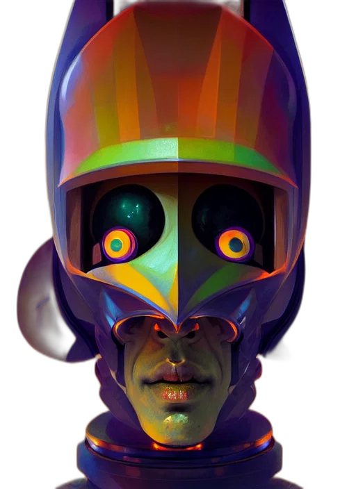 mask, robot, face, creature, concept art, cyberpunk, 3d render, fantasy art transparent PNG cut-out