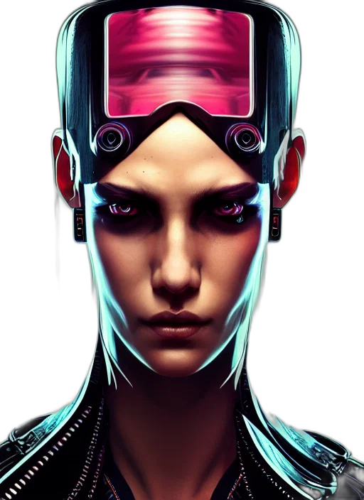 robot, face, mask, cyberpunk, concept art, comic book art, 3d render, neon transparent PNG cut-out