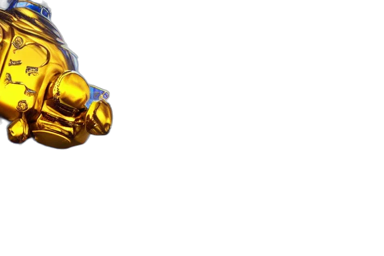 weapon, jewelry, crown, sword, 3d render, concept art, pixel art, golden transparent PNG cut-out