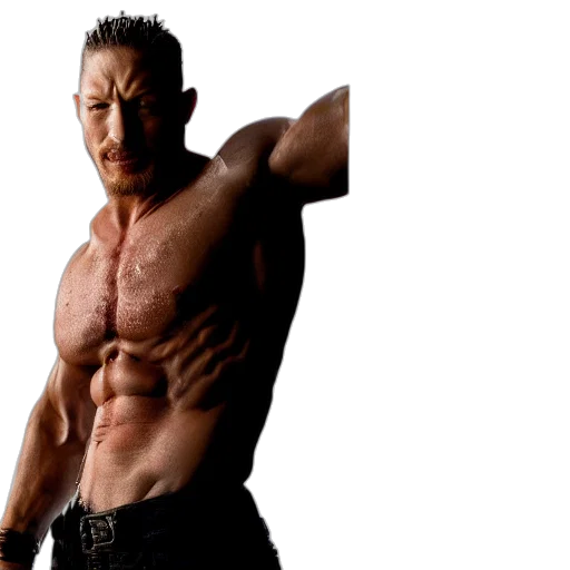 photorealistic, annie, leibovitz, style, photoshoot, ripped, hyper, muscular transparent PNG cut-out