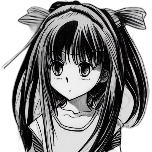 staff, hair, weapon, face, anime, cartoon, pixel art, pencil sketch transparent PNG cut-out