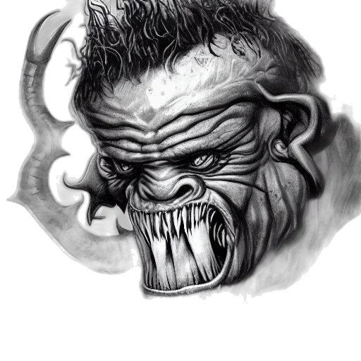 mask, face, creature, comic book art transparent PNG cut-out