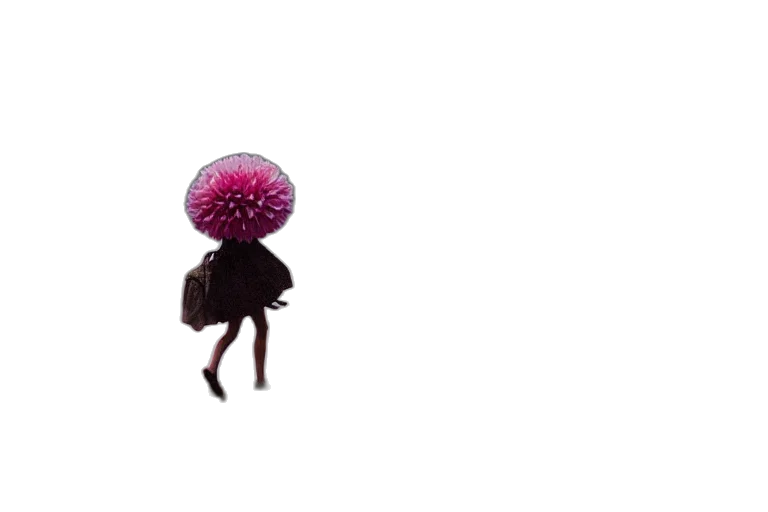 flower, hair, umbrella, hat, 3d render, concept art, pixel art, photorealistic transparent PNG cut-out