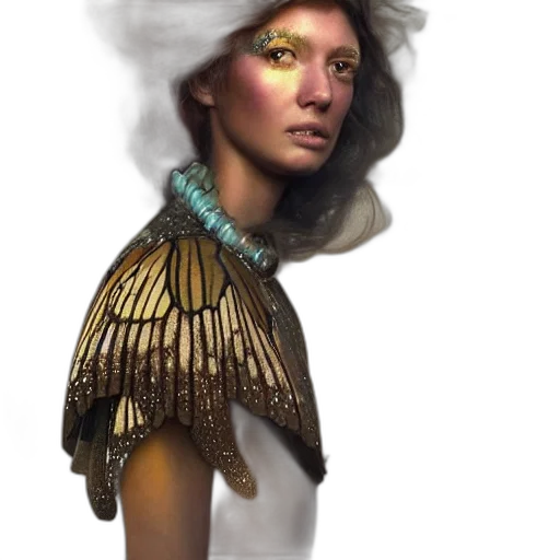 jewelry, face, mask, fantasy art, concept art, photorealistic, watercolor, golden transparent PNG cut-out