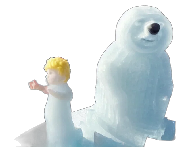 concept art, 3d render, snow, underwater, fog, ice, sculpture, there transparent PNG cut-out