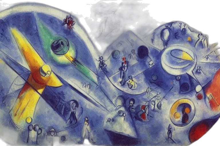 concept art, watercolor, outer space, underwater transparent PNG cut-out