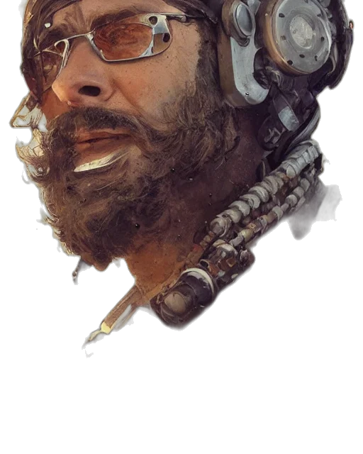 staff, face, weapon, robot, concept art, photorealistic, cyberpunk, fantasy art transparent PNG cut-out