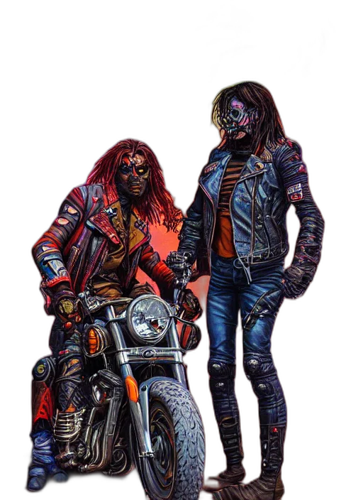 jacket, concept art, cyberpunk, comic book art transparent PNG cut-out