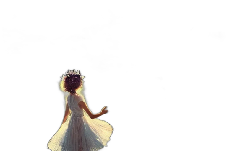 dress, crown, creature, hair, concept art, watercolor, pixel art, fantasy art transparent PNG cut-out