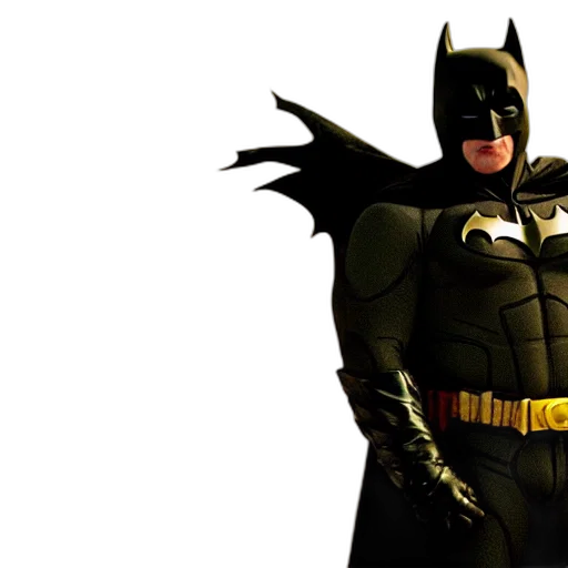 comic book art, 3d render, concept art, photorealistic, danny, devito, batman, dark transparent PNG cut-out