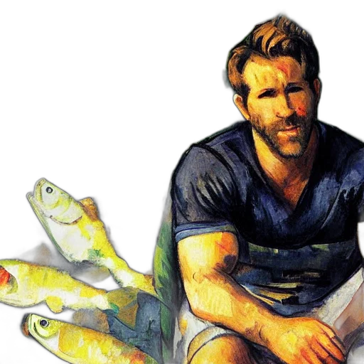 watercolor, photorealistic, concept art, ryan, reynolds, fishing, pier, vancouver transparent PNG cut-out