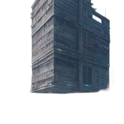 building, robot, weapon, dress, 3d render, concept art, cyberpunk, pixel art transparent PNG cut-out
