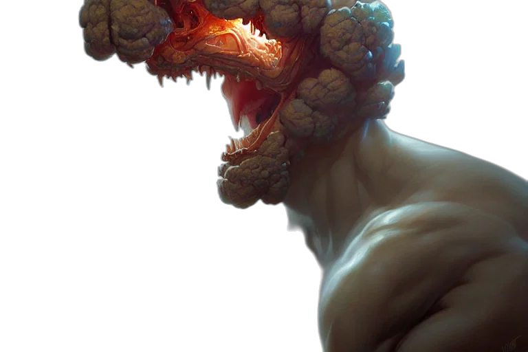 dragon, creature, face, mask, concept art, fantasy art, photorealistic, comic book art transparent PNG cut-out