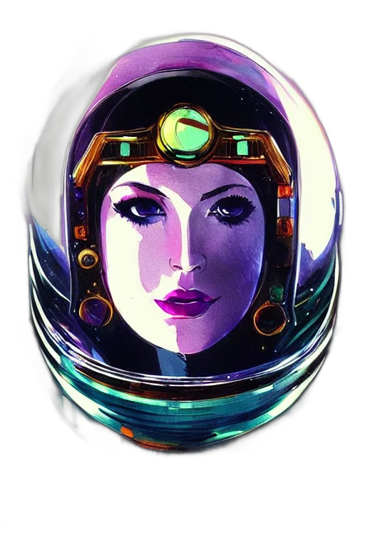 face, jewelry, mask, robot, comic book art, concept art, fantasy art, photorealistic transparent PNG cut-out