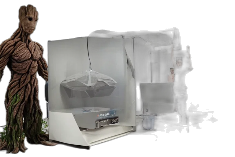3d render, giant, printer, groot transparent PNG cut-out