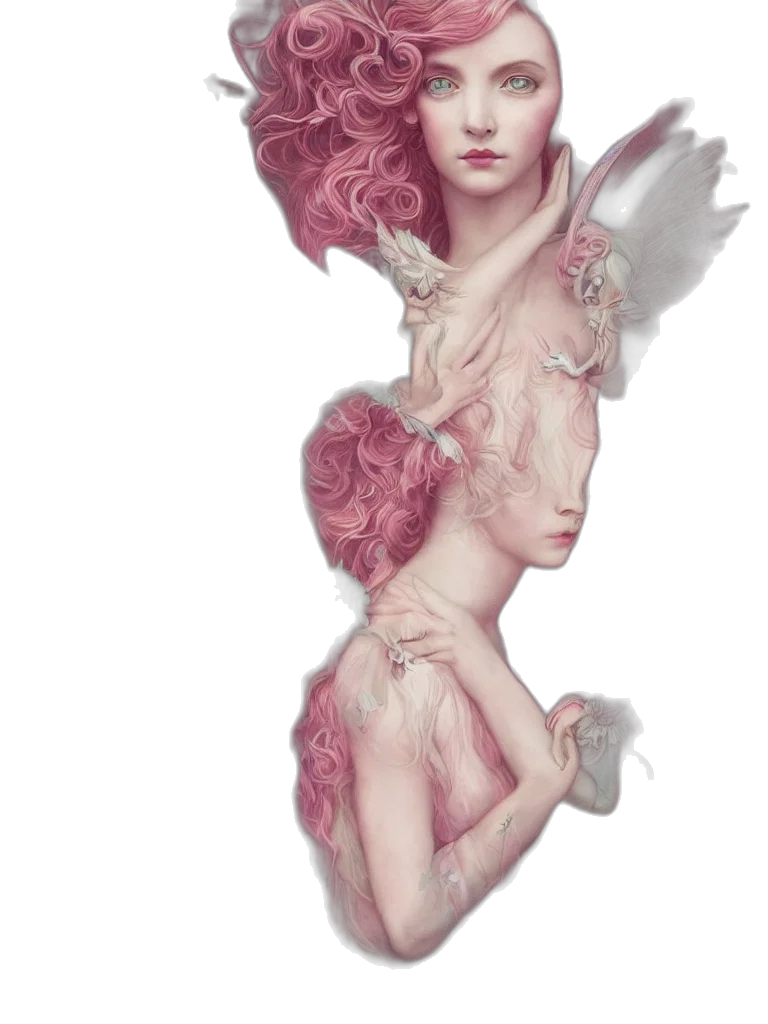 dress, creature, fantasy art, concept art, photorealistic, watercolor, pastel, red transparent PNG cut-out