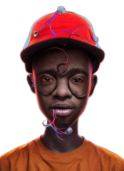 face, mask, creature, hat, photorealistic, cartoon, concept art, 3d render transparent PNG cut-out