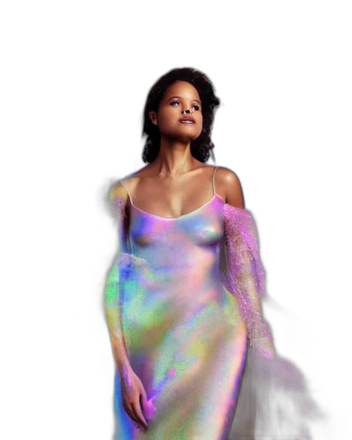 dress, vaporwave, concept art, photorealistic transparent PNG cut-out