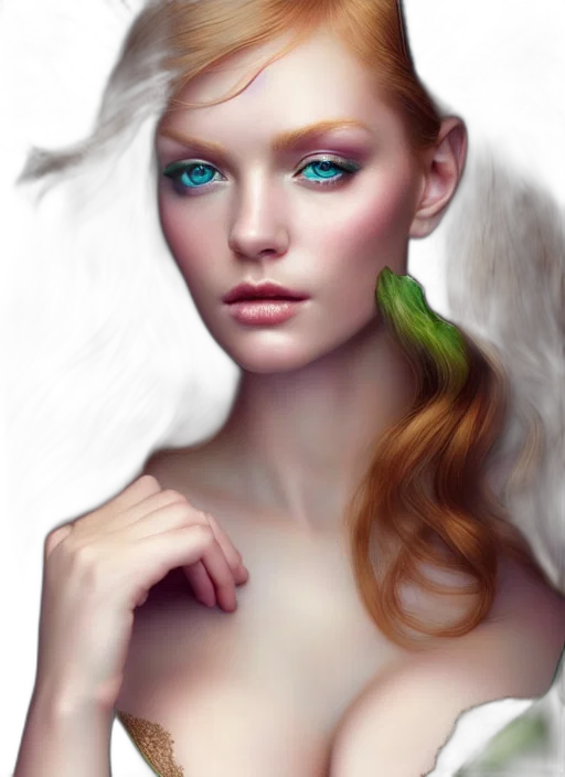 face, jewelry, hair, dragon, fantasy art, photorealistic, concept art, oil painting transparent PNG cut-out
