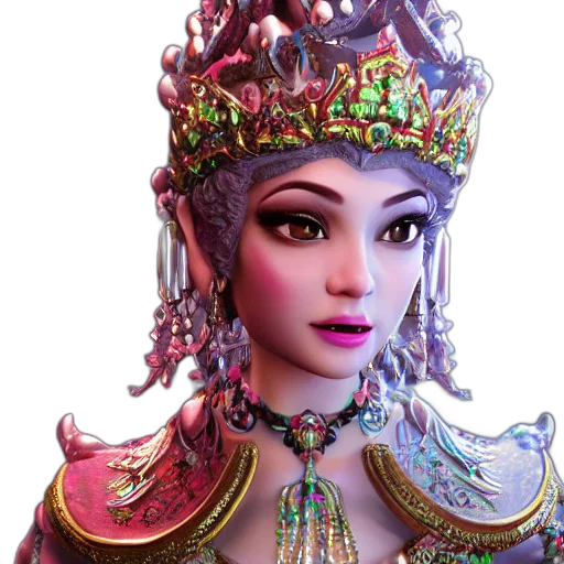 crown, jewelry, face, 3d render, fantasy art, concept art, photorealistic, neon transparent PNG cut-out