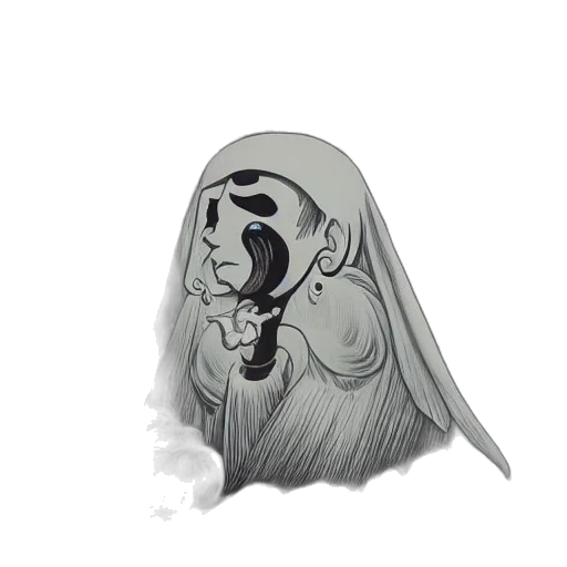 mask, creature, face, staff, concept art, fantasy art, comic book art, 3d render transparent PNG cut-out