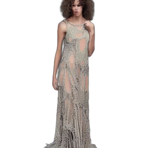 dress, earth tones, fantastically, beautiful, long, knitted, large, evening transparent PNG cut-out