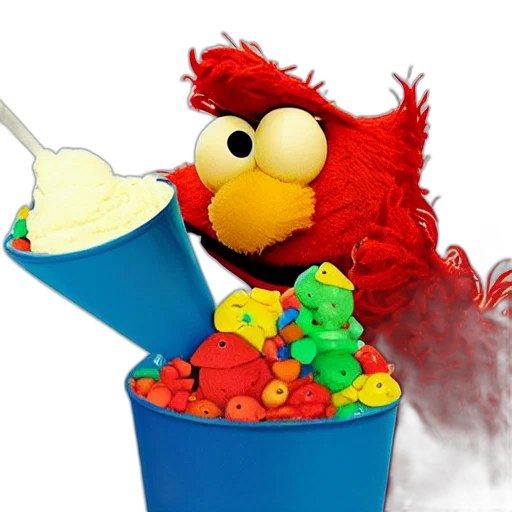 food, 3d render, elmo, shape transparent PNG cut-out