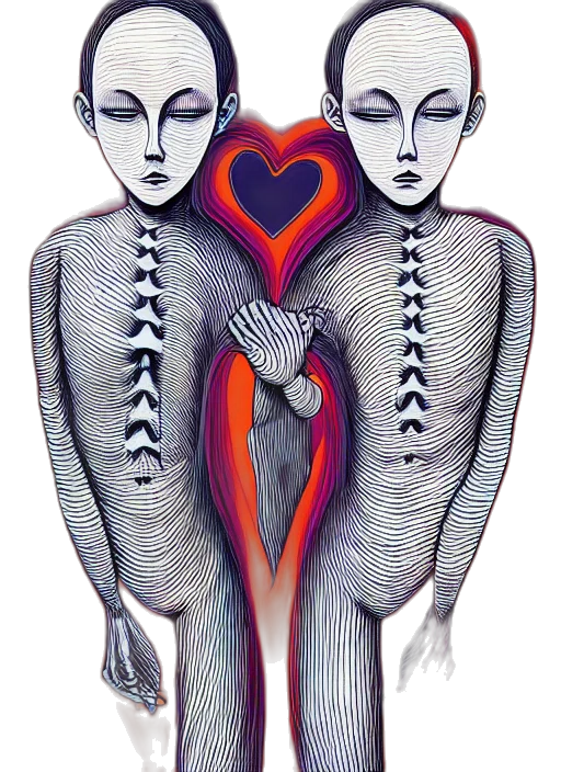 jewelry, concept art, color, ink, art, junji, ito, perfectly transparent PNG cut-out