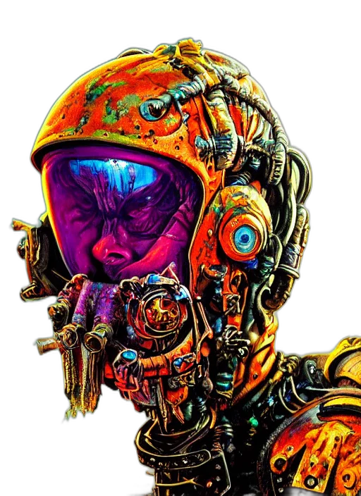 robot, mask, face, weapon, cyberpunk, comic book art, concept art, pixel art transparent PNG cut-out