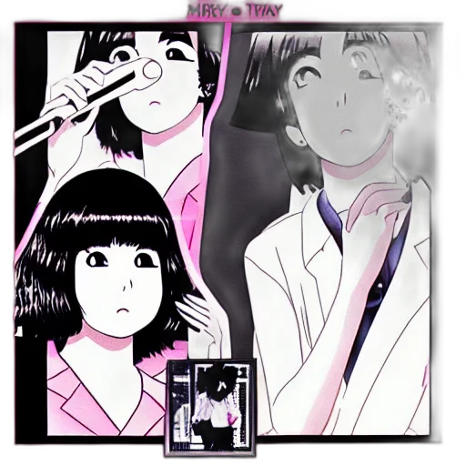 vaporwave, anime, cartoon, concept art transparent PNG cut-out