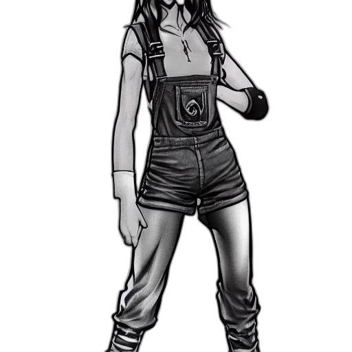 staff, comic book art, cartoon, concept art, cyberpunk, monochrome, dark, full transparent PNG cut-out