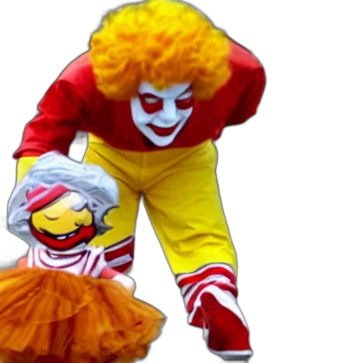 creature, ronald, mcdonald, kicks, kid transparent PNG cut-out