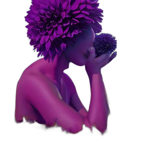 flower, crown, mask, face, 3d render, concept art, vaporwave, photorealistic transparent PNG cut-out
