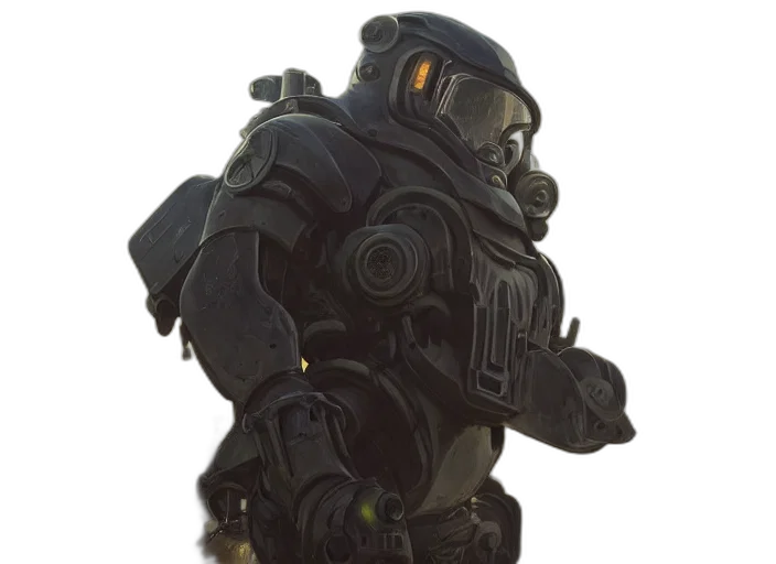 robot, weapon, staff, face, concept art, 3d render, cyberpunk, pixel art transparent PNG cut-out