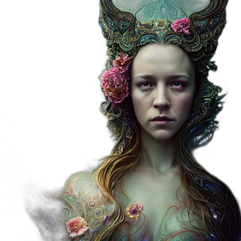 crown, face, dress, fantasy art transparent PNG cut-out