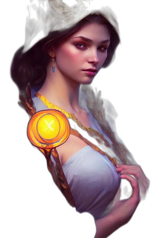 jewelry, staff, dress, crown, fantasy art, concept art, photorealistic, pixel art transparent PNG cut-out