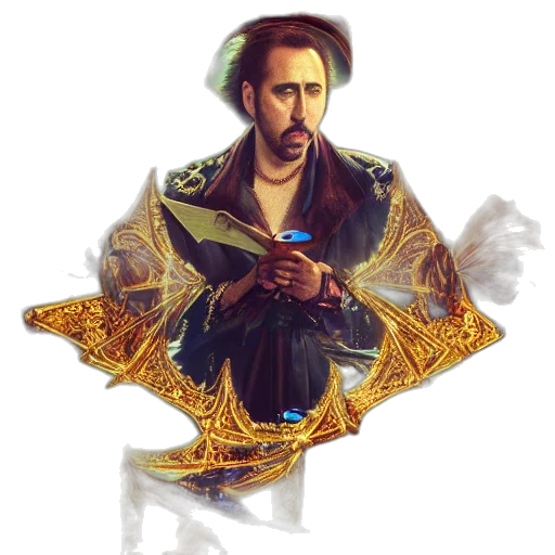 jacket, jewelry, staff, fantasy art transparent PNG cut-out