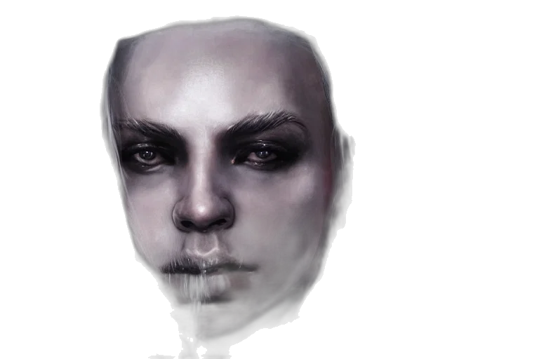 face, mask, photorealistic, concept art, watercolor, fantasy art, fog, dark transparent PNG cut-out