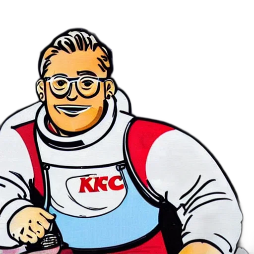 jacket, cartoon, comic book art, kfc, moon transparent PNG cut-out