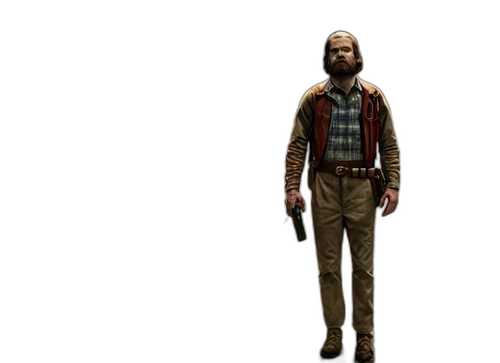 jacket, staff, animal, weapon, concept art, 3d render, pixel art, photorealistic transparent PNG cut-out