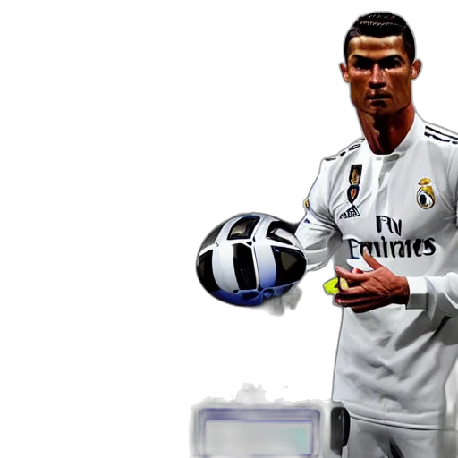 3d render, pixel art, photorealistic, concept art, cristiano, ronaldo, laboratory, robot transparent PNG cut-out