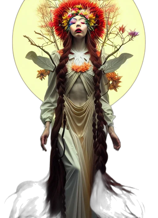 fantasy art, concept art, pixel art, comic book art, marzanna, slavic, goddess, associated transparent PNG cut-out