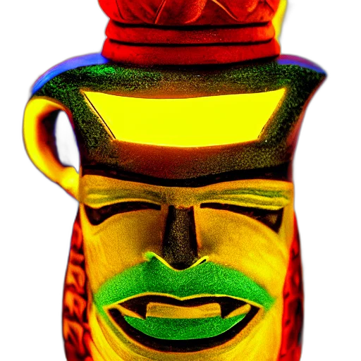 mask, bottle, crown, face, 3d render, photorealistic, concept art, fantasy art transparent PNG cut-out