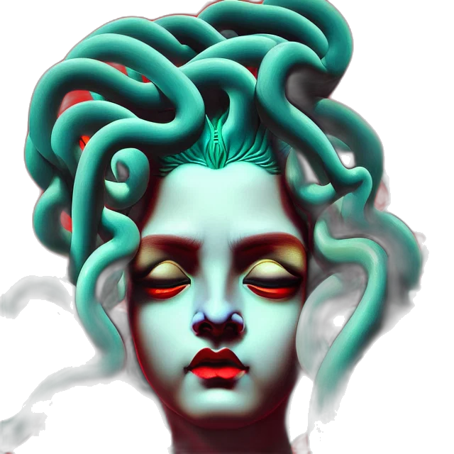face, mask, creature, crown, vaporwave, concept art, fantasy art, cyberpunk transparent PNG cut-out