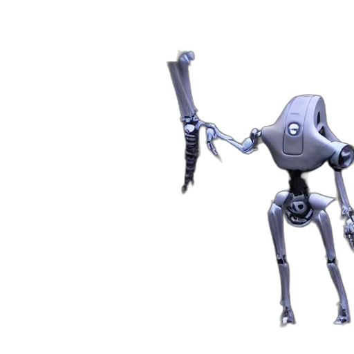 robot, creature, staff, weapon transparent PNG cut-out