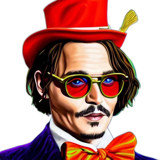 hat, face, cartoon, comic book art, photorealistic, concept art, portrait, johnny transparent PNG cut-out