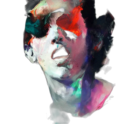 face, mask, watercolor, photorealistic transparent PNG cut-out