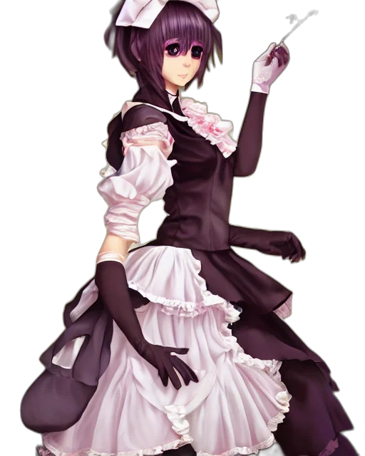 dress, staff, robot, pixel art, concept art, anime, fantasy art, monochrome transparent PNG cut-out